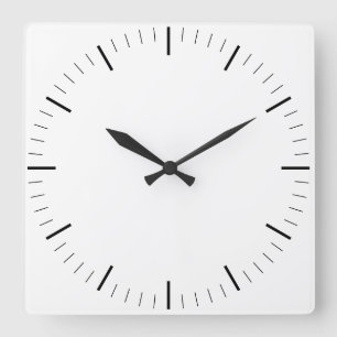 Erstellen Sie Ihre eigene runde, weiße Gerahmte Wa Quadratische Wanduhr