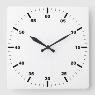 Erstellen Sie Ihre eigene runde, weiße Gerahmte Wa Quadratische Wanduhr