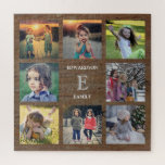 Erstellen Sie Ihre eigene rustikale Holz Familie F<br><div class="desc">Erstellen Sie Ihr eigenes schönstes Foto Collage Puzzle. Familienname und Monogramm,  Foto Collage Puzzle Sie können es personalisieren und fügen Sie Ihre schönsten Fotos,  fügen Sie Ihren Namen und Monogramm. Großer Spaß !</div>