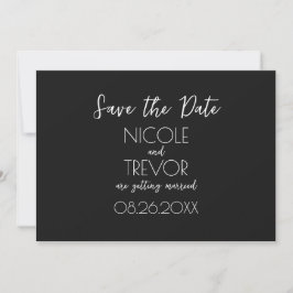 Erstellen Sie Ihre eigene - Schlicht Schwarz Minim Save The Date