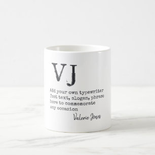 Erstellen Sie Ihre eigene Schreibmaschinen-Schrift Kaffeetasse