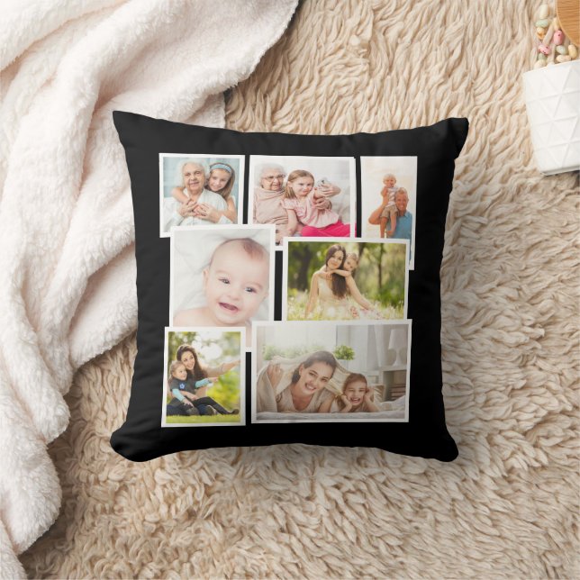 Erstellen Sie Ihre eigene Schwarz-7-Familienfotosa Kissen (Decke)