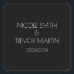 Erstellen Sie Ihre eigene - schwarz Quadratischer Aufkleber<br><div class="desc">Schwarz Minimalistisch aus unserer "Black Minimalistisch" Kollektion. Besuchen Sie unseren Shop für mehr Koordination von Hochzeitsvorräten und Veranstaltungen, Dekor und Vorlieben.</div>