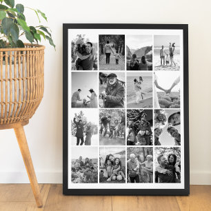 Erstellen Sie Ihre eigene Schwarz/Weiß 16 FotoColl Poster