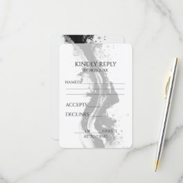 Erstellen Sie Ihre eigene schwarze Blütenfarbe Spi RSVP Karte