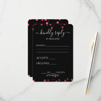 Erstellen Sie Ihre eigene schwarze Bokeh-Grenze RSVP Karte