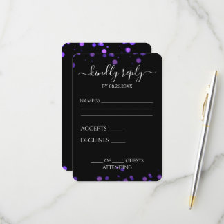 Erstellen Sie Ihre eigene schwarze Bokeh-Grenze RSVP Karte