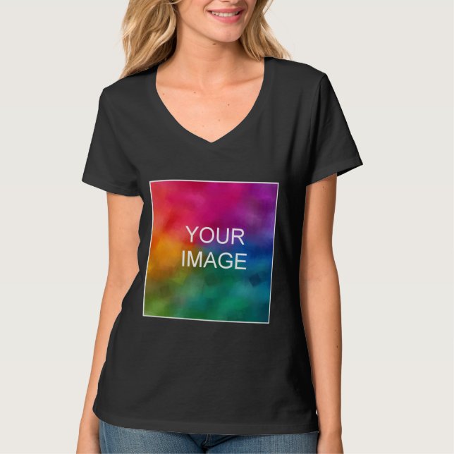 Erstellen Sie Ihre eigene schwarze elegante modern T-Shirt (Vorderseite)