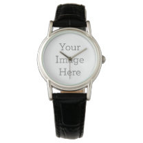 Erstellen Sie Ihre eigene schwarze Lederbügel-Uhr Armbanduhr