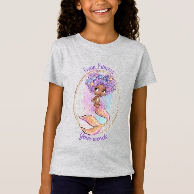 Erstellen Sie Ihre eigene Schwarze Meerjungfrau Pr T-Shirt (Vorderseite)