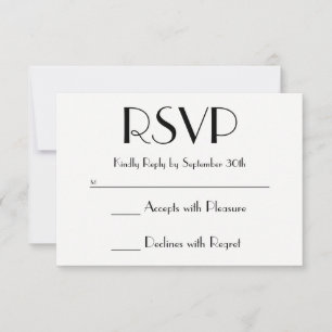Erstellen Sie Ihre eigene schwarze und weiße RSVP Karte