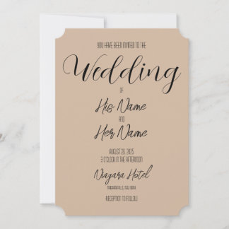 Erstellen Sie Ihre eigene Sepia Beige Hochzeit Einladung