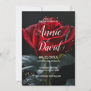 Erstellen Sie Ihre eigene Single-Rote Rose Hochzei Einladung