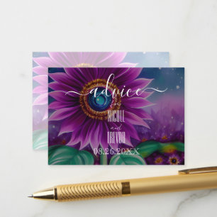 Erstellen Sie Ihre eigene Surreal Lila Sonnenblume Hinweiskarte