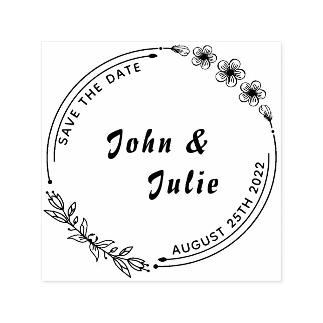 Erstellen Sie Ihre eigene süße Briefmarke Hochzeit Permastempel (Design)