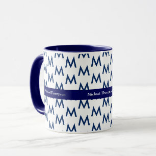 Erstellen Sie Ihre eigene Tasse Monogramm blau