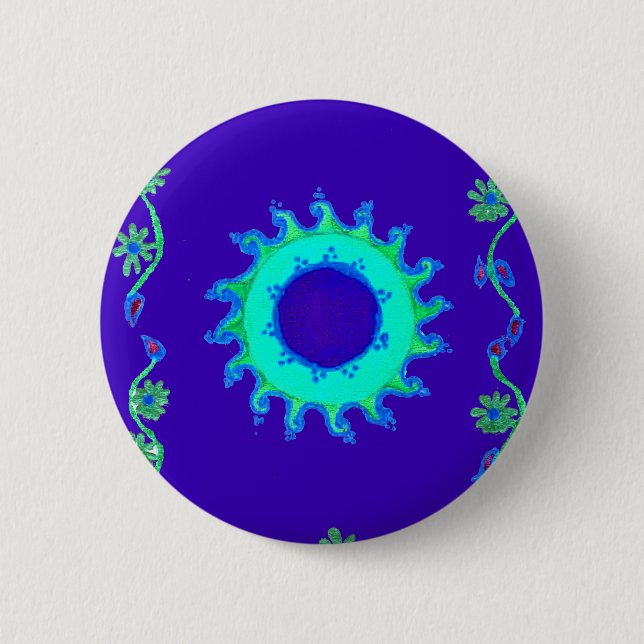 Erstellen Sie Ihre eigene unglaubliche blaue Blume Button (Vorderseite)