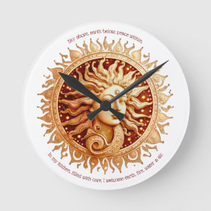 Erstellen Sie Ihre eigene Viktorianische Sun Godde Runde Wanduhr