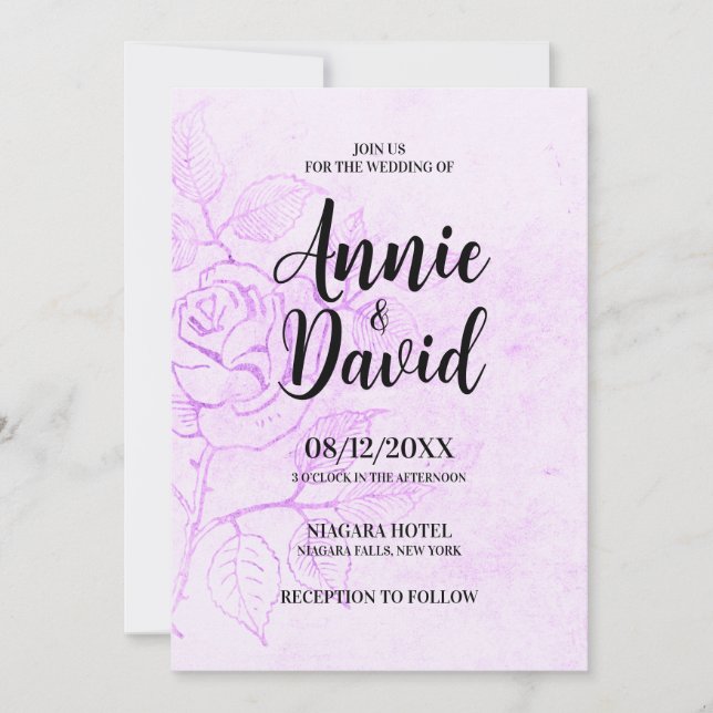 Erstellen Sie Ihre eigene Vintage Rose Hochzeit. Einladung (Vorderseite)