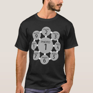 Erstellen Sie Ihre eigene VORLAGE 9 FOTOKOLLAGE T-Shirt