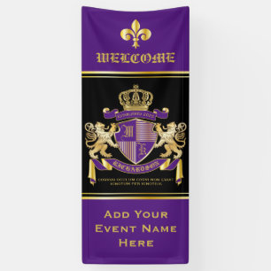 Erstellen Sie Ihre eigene Wappen-Lila Gold-Emblem Banner