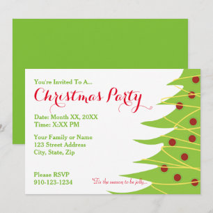 Erstellen Sie Ihre eigene Weihnachtszeit-Party Ein Einladung