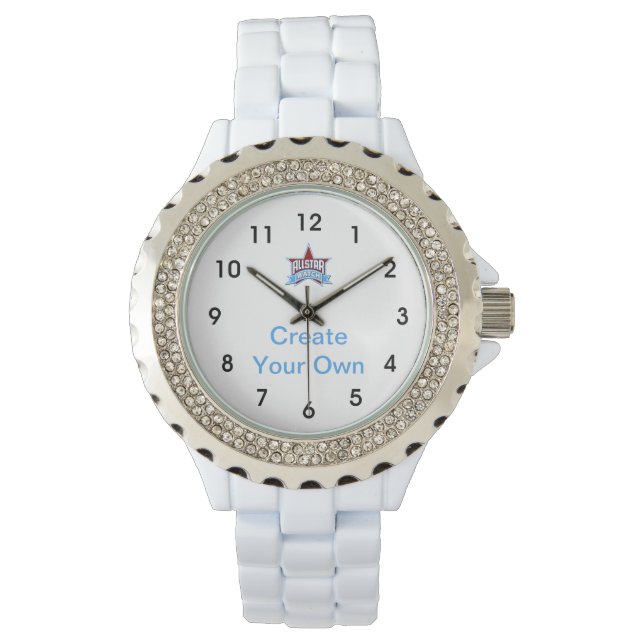 Erstellen Sie Ihre eigene weiße Email-Uhr Armbanduhr (Vorderseite)