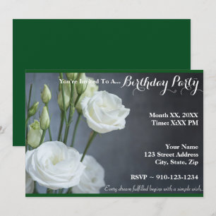 Erstellen Sie Ihre eigene White Rose Geburtstag Ei Einladung