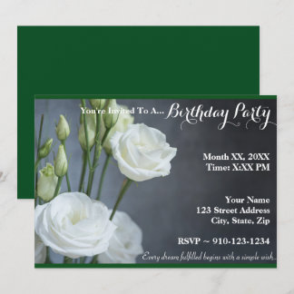 Erstellen Sie Ihre eigene White Rose Geburtstag Ei Einladung