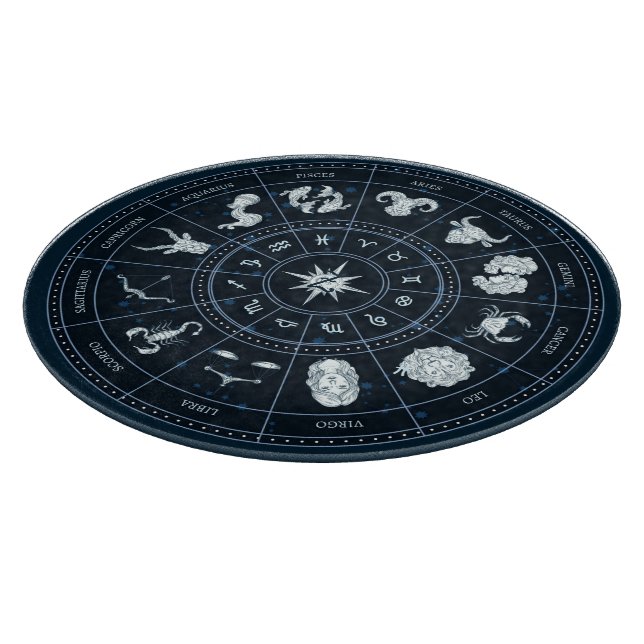 Erstellen Sie Ihre eigene Zodiac Wheel Glass Altar Schneidebrett (Ecke)