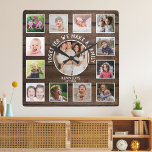 Erstellen Sie Ihre eigenen 13 Fotomaterial Rustika Quadratische Wanduhr<br><div class="desc">Erstellen Sie Ihre eigene Foto Collage Wand Uhr mit 13 Ihrer Lieblingsfotos. Die Foto-Rahmenuhr hilft Ihnen, Ihre besonderen Momente zu schätzen und macht Eltern, Großeltern und Freunden ein wohlüberlegtes Geschenk. Die personalisierte Familienuhr macht sie zu einem perfekten Geschenk für jeden Anlaß. Personalisieren mit Familienname und feststehendem Datum. Das Zitat "Gemeinsam...</div>
