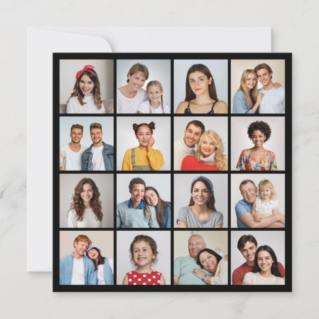 Erstellen Sie Ihre eigenen 16 Foto Collage Gruß Karte (Vorderseite)