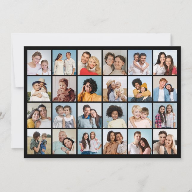 Erstellen Sie Ihre eigenen 24 Foto Collage Gruß Karte (Vorderseite)