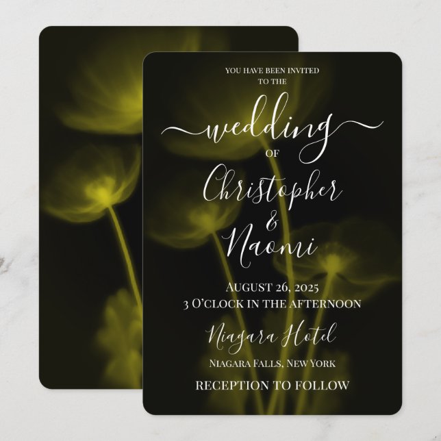 Erstellen Sie Ihre eigenen - 3 X-Ray-Blume Hochzei Einladung (Vorne/Hinten)