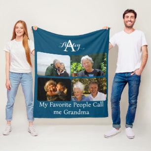 Erstellen Sie Ihre eigenen 4 FotoCollage Oma Monoc Fleecedecke