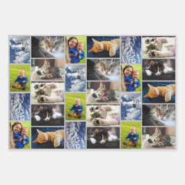 Erstellen Sie Ihre eigenen 9 Fotomaterial graue Gr Geschenkpapier Set