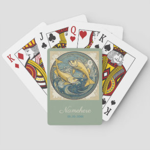 Erstellen Sie Ihre eigenen Art Nouveau Pisces Zodi Spielkarten