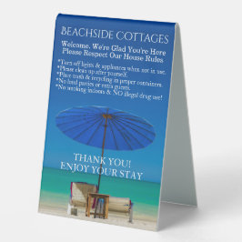 Erstellen Sie Ihre eigenen Beach Theme Guest House Tischaufsteller