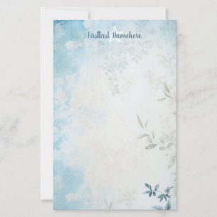 Erstellen Sie Ihre eigenen blauen Shabby-Chic-Blät Briefpapier