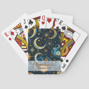 Erstellen Sie Ihre eigenen Blue & Gold Sun Moon &  Spielkarten