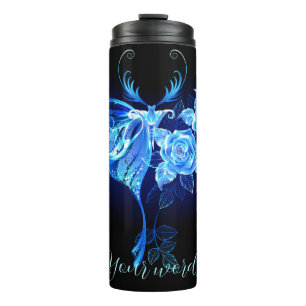 Erstellen Sie Ihre eigenen Blue Luna Moth & Rose Thermosbecher