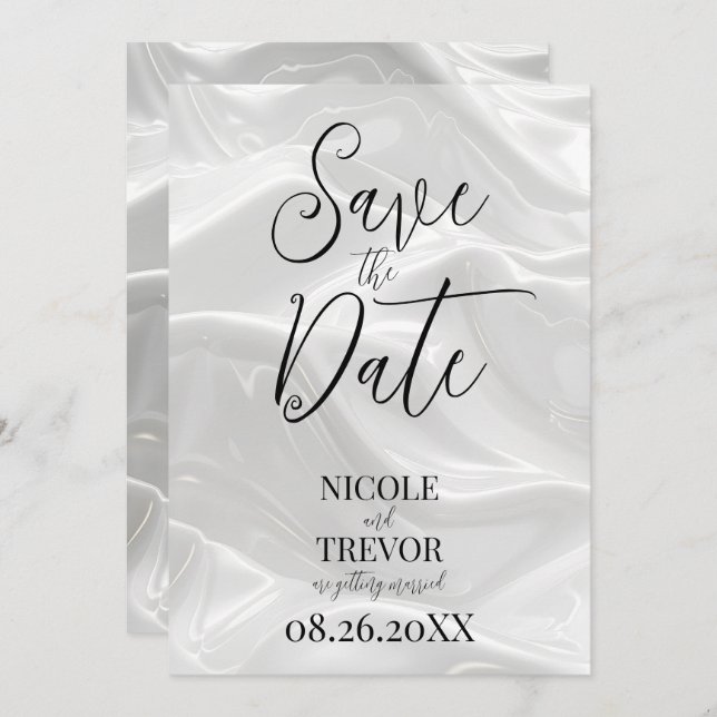 Erstellen Sie Ihre eigenen, eigenen, eigenen Weißw Save The Date (Vorne/Hinten)