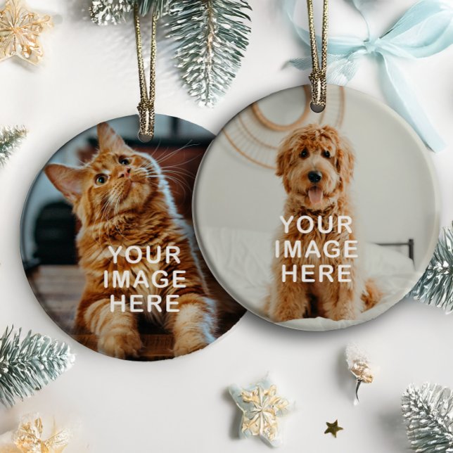 Erstellen Sie Ihre eigenen einfachen 2-Foto Weihna Keramik Ornament (Von Creator hochgeladen)