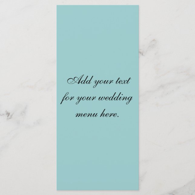 Erstellen Sie Ihre eigenen eleganten Hochzeitskart Menükarte (Vorderseite)