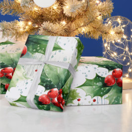 Erstellen Sie Ihre eigenen eleganten Red Holly & R Geschenkpapier