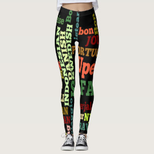 Erstellen Sie Ihre eigenen farbenfrohen Weltsprach Leggings