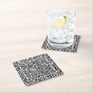 Erstellen Sie Ihre eigenen farbigen QR-Code-Papier Rechteckiger Pappuntersetzer