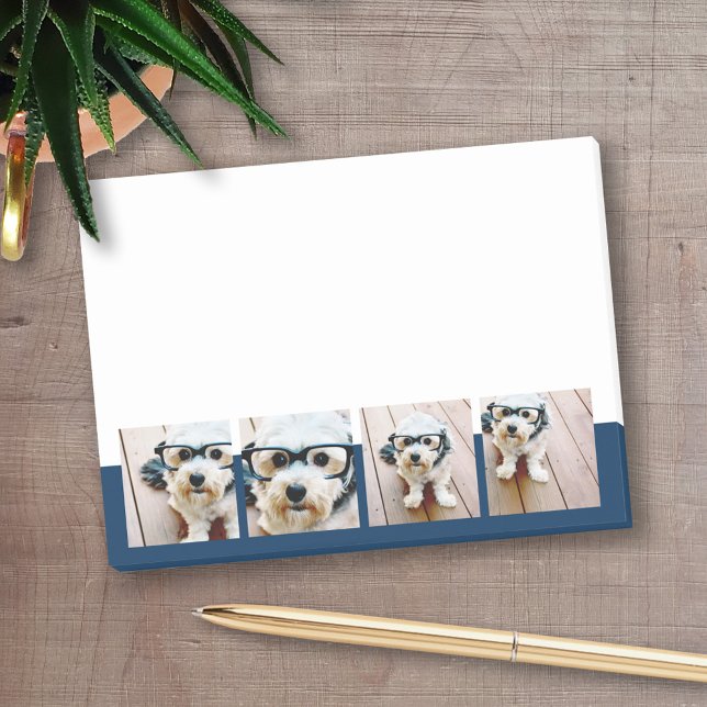 Erstellen Sie Ihre eigenen Foto Collage Navy 4 Bil Post-it Klebezettel (Personalized post-it notes - add your photos)
