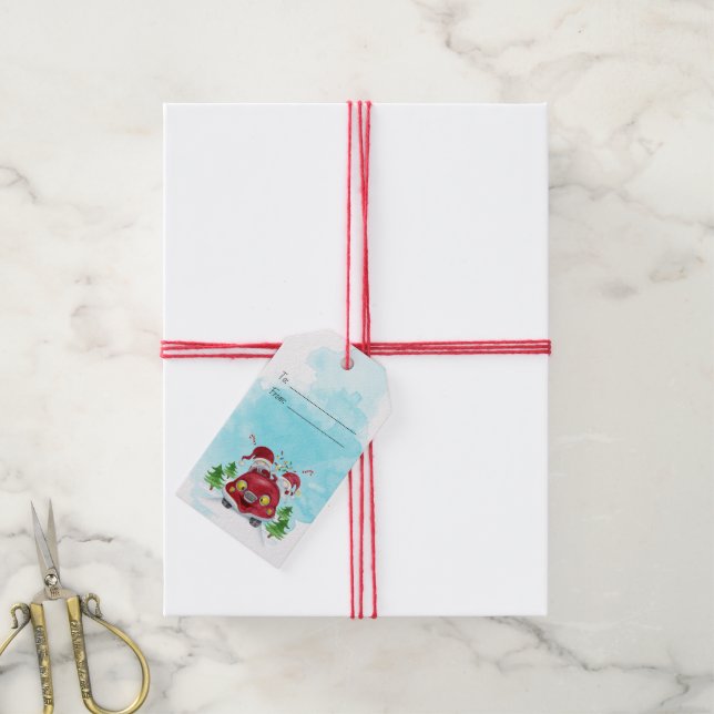 Erstellen Sie Ihre eigenen frohen Weihnachtsmänner Geschenkanhänger (Mit Garn)