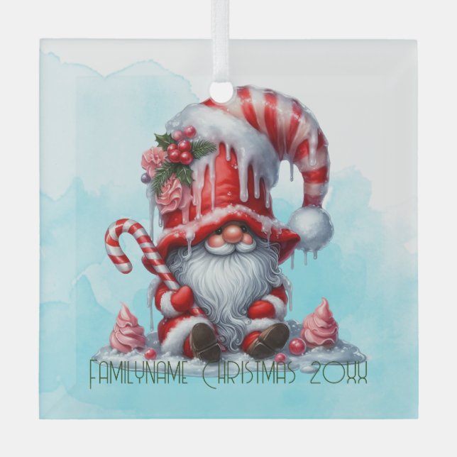 Erstellen Sie Ihre eigenen glücklichen Peppermint  Ornament Aus Glas (Vorderseite)